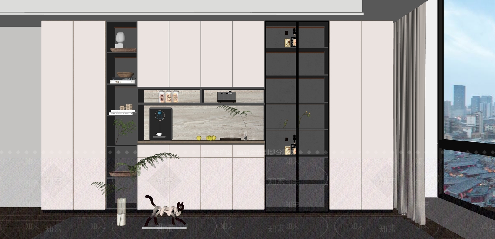 现代简约酒柜SU模型下载【ID:1179498887】