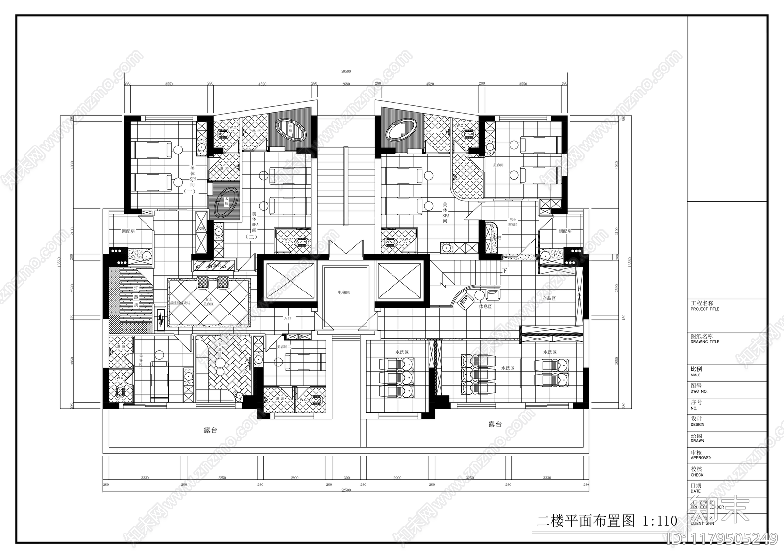 现代美容院cad施工图下载【ID:1179505249】