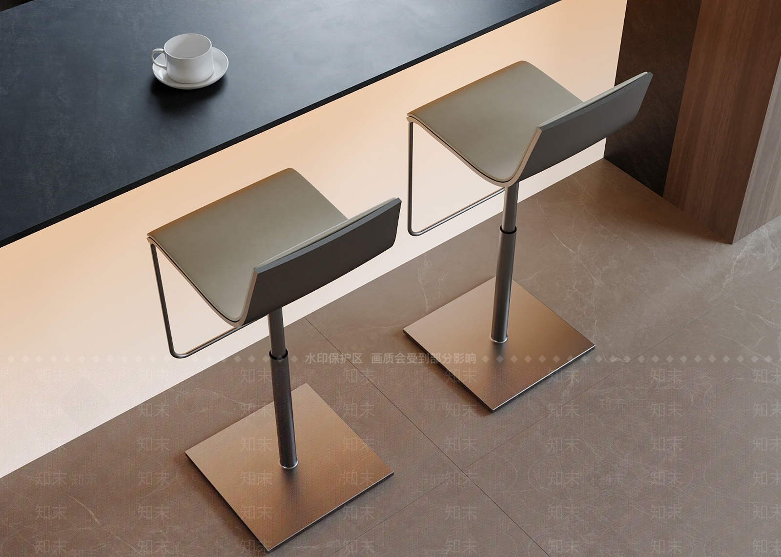 现代极简吧椅3D模型下载【ID:1179508657】