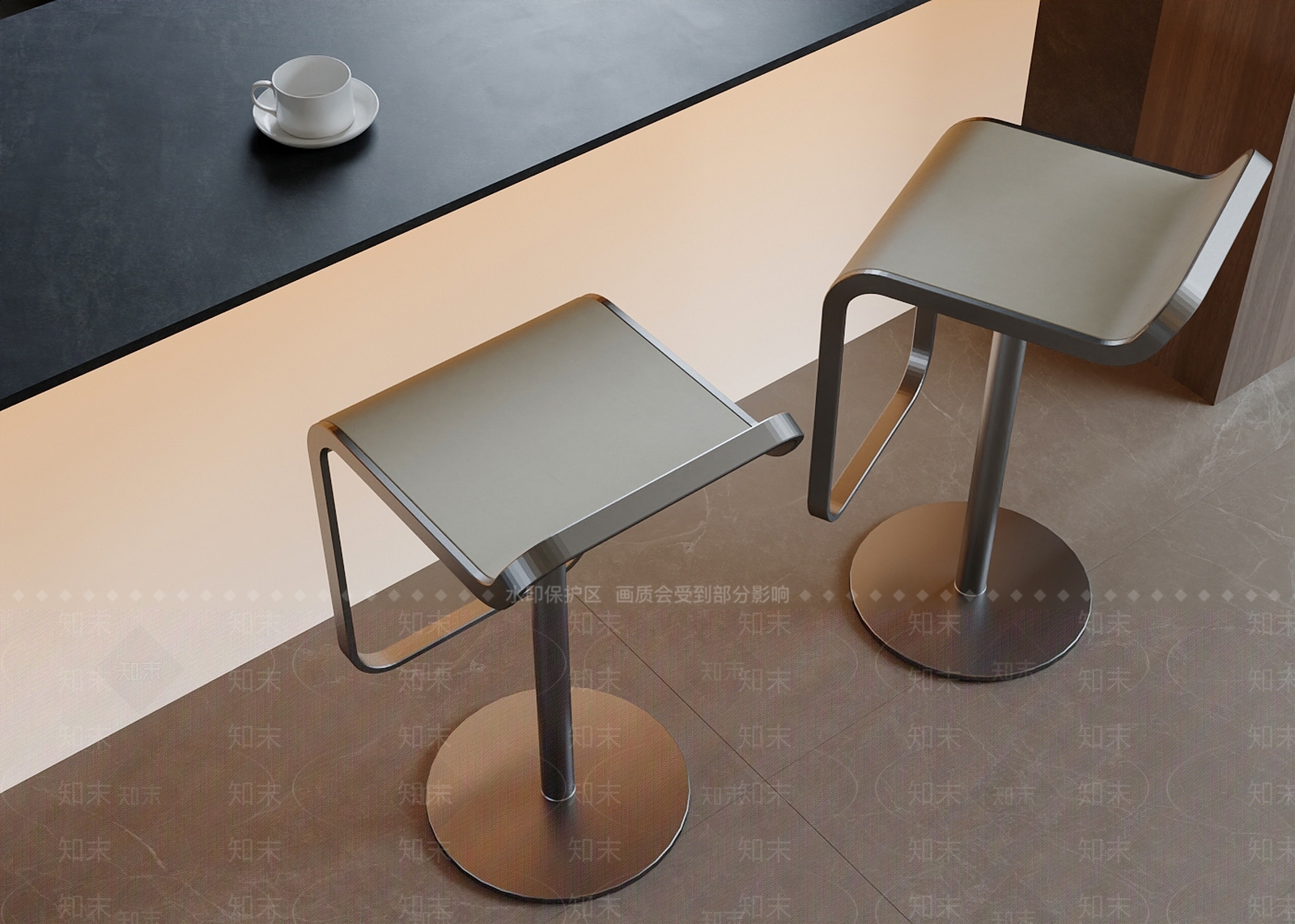 现代意式吧椅3D模型下载【ID:1179508869】