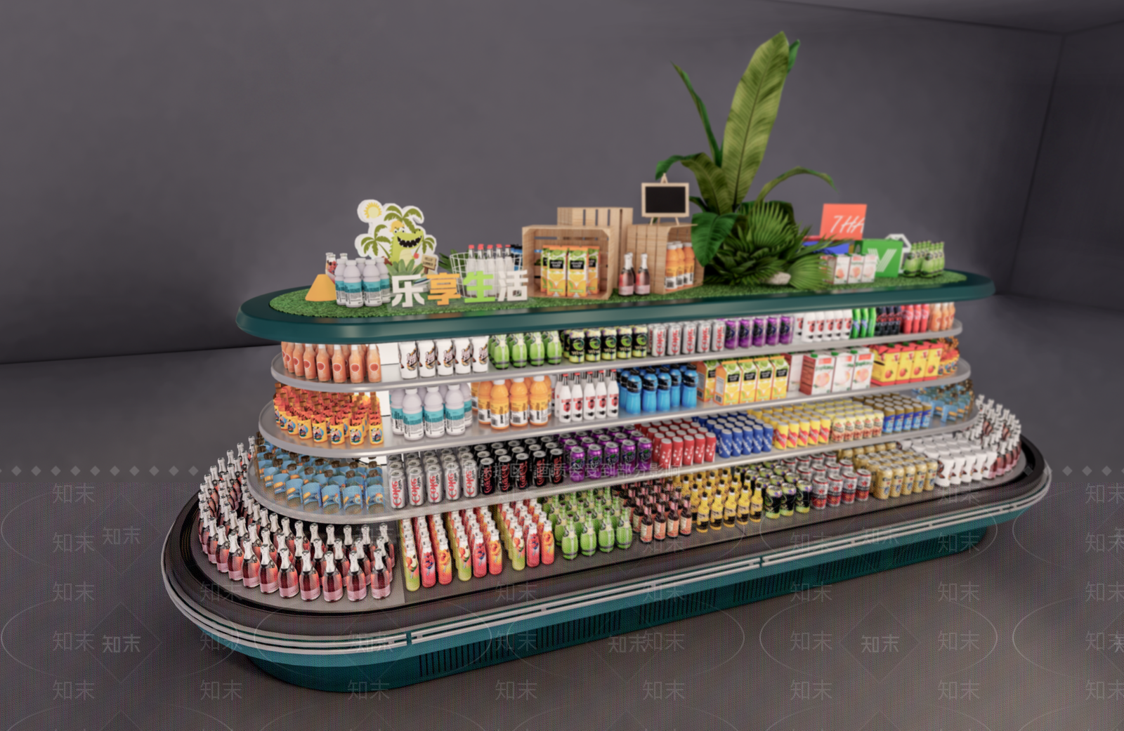 现代超市SU模型下载【ID:1179509594】