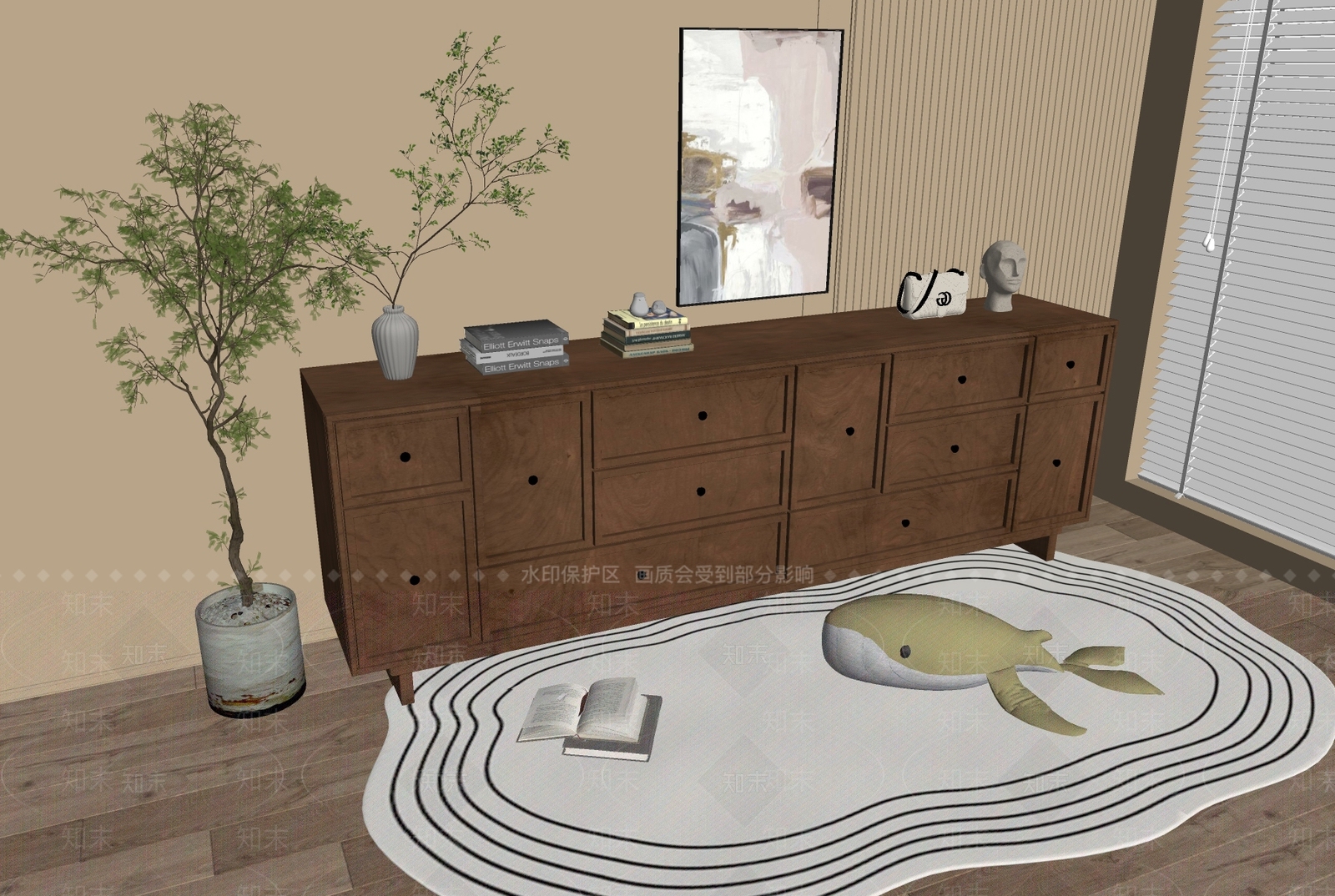 现代中古斗柜SU模型下载【ID:1179515152】