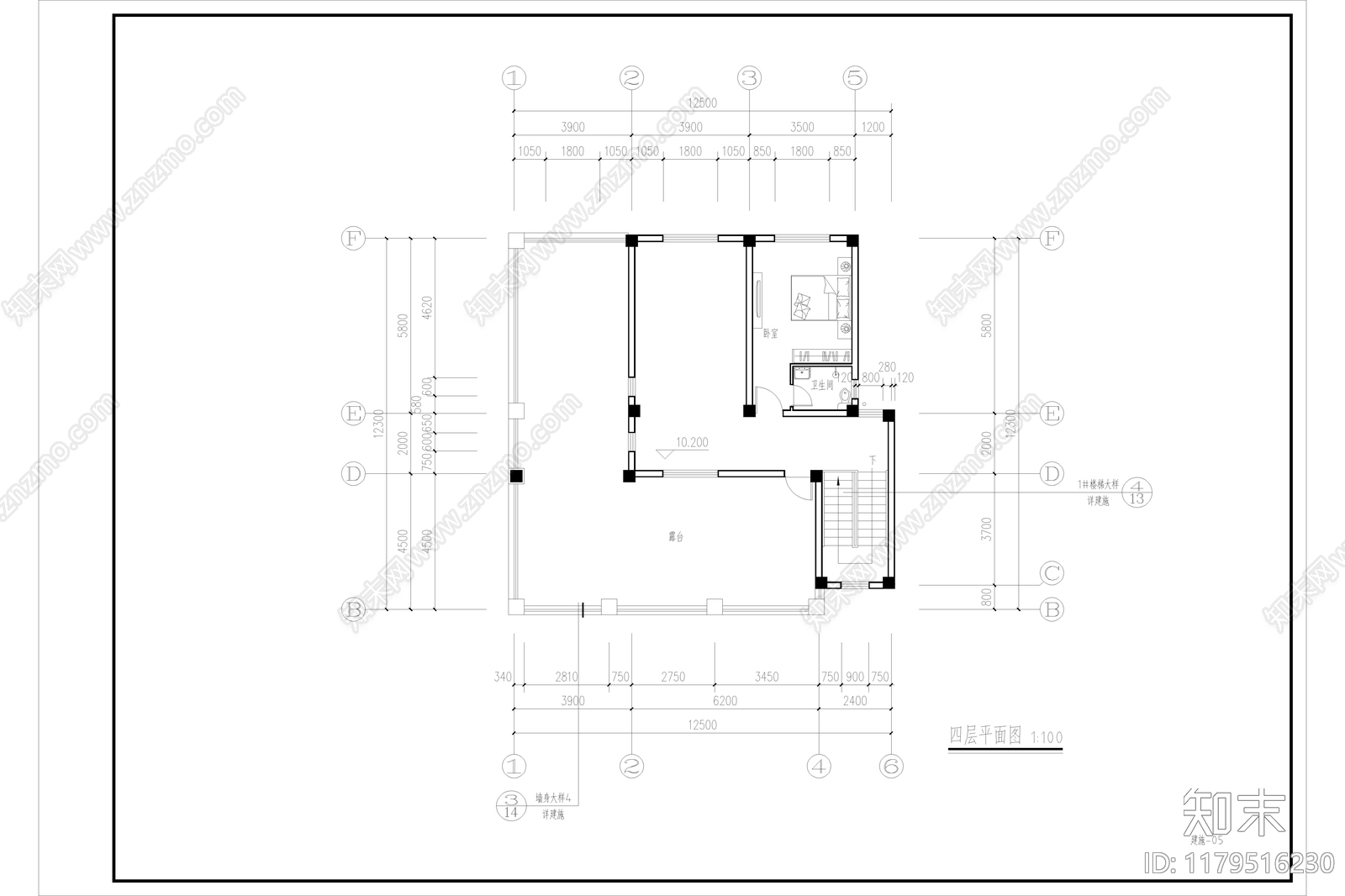 现代简约别墅建筑施工图下载【ID:1179516230】