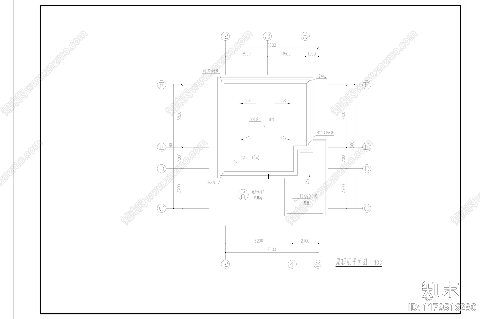 现代简约别墅建筑施工图下载【ID:1179516230】