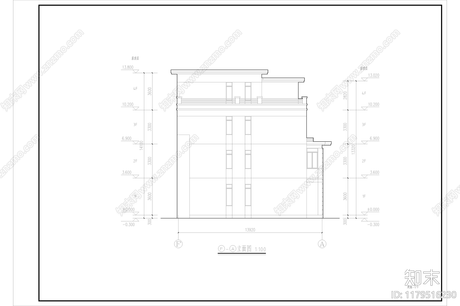 现代简约别墅建筑施工图下载【ID:1179516230】