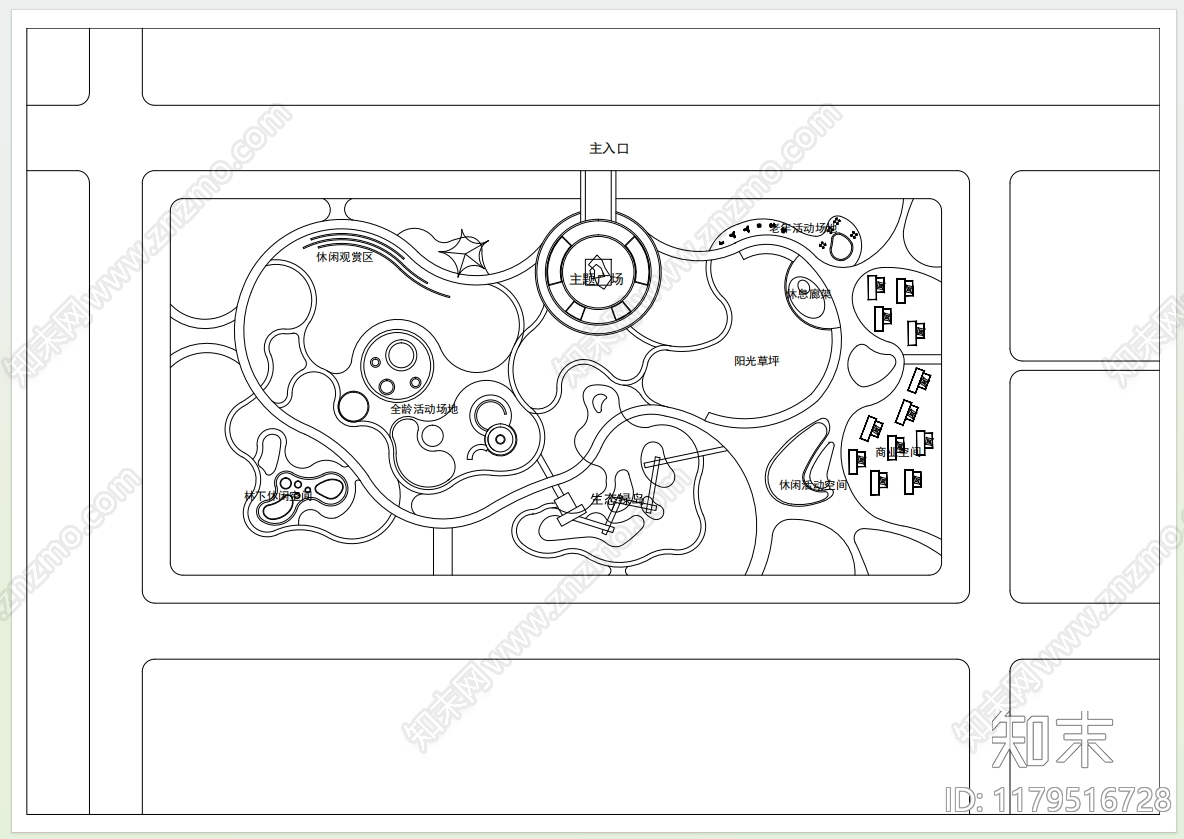 现代公园景观施工图下载【ID:1179516728】