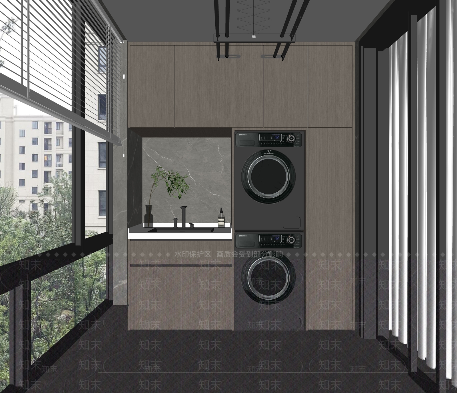 现代意式家居阳台SU模型下载【ID:1179517554】