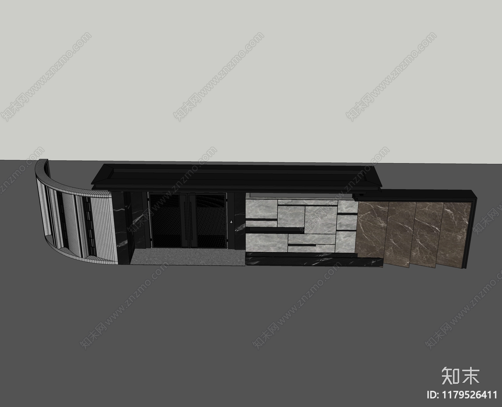 现代入口大门SU模型下载【ID:1179526411】