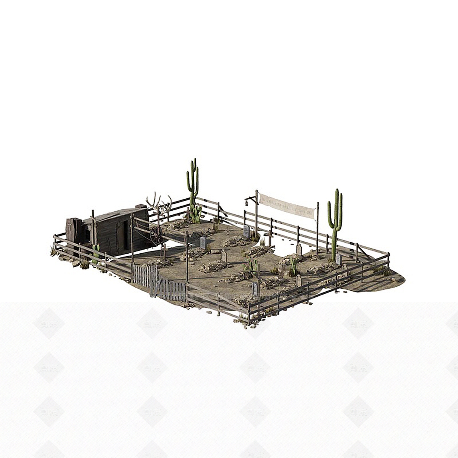 美式艺术风格建筑3D模型下载【ID:1179527082】
