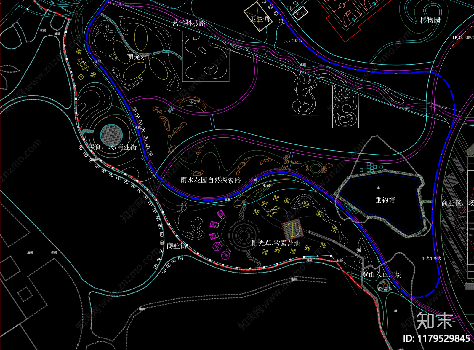 现代公园景观施工图下载【ID:1179529845】