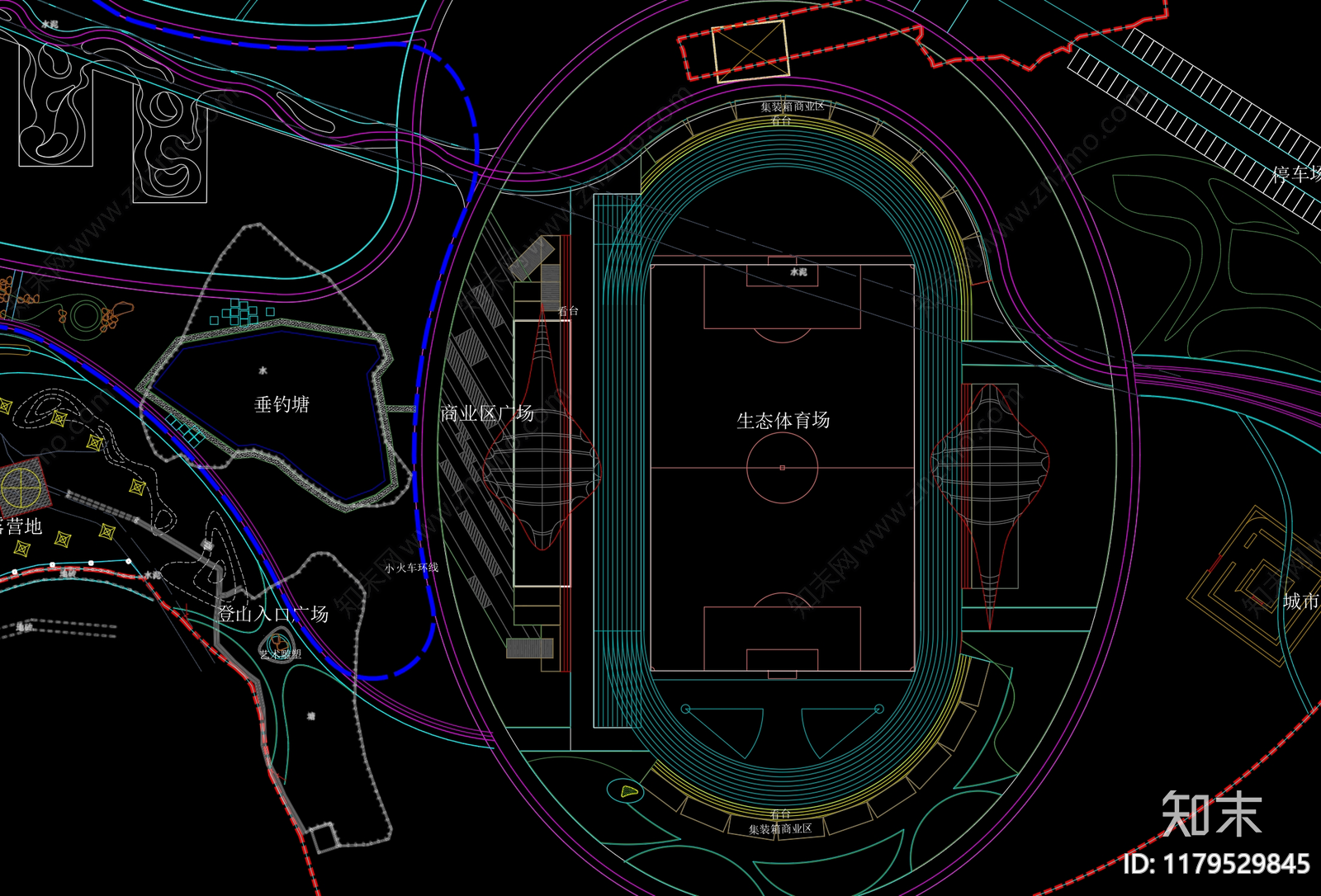 现代公园景观施工图下载【ID:1179529845】