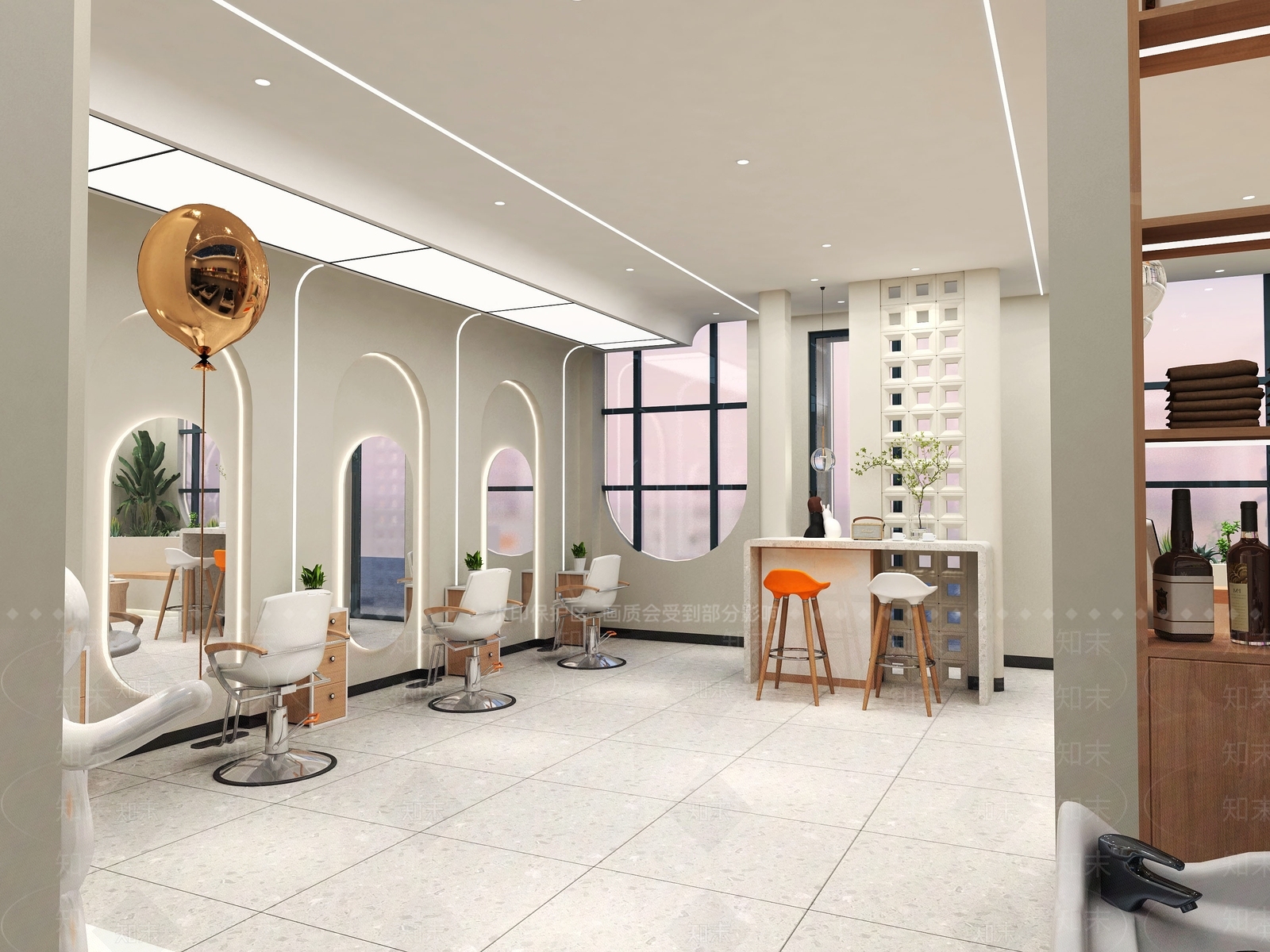 现代奶油其他商业空间3D模型下载【ID:1179540551】