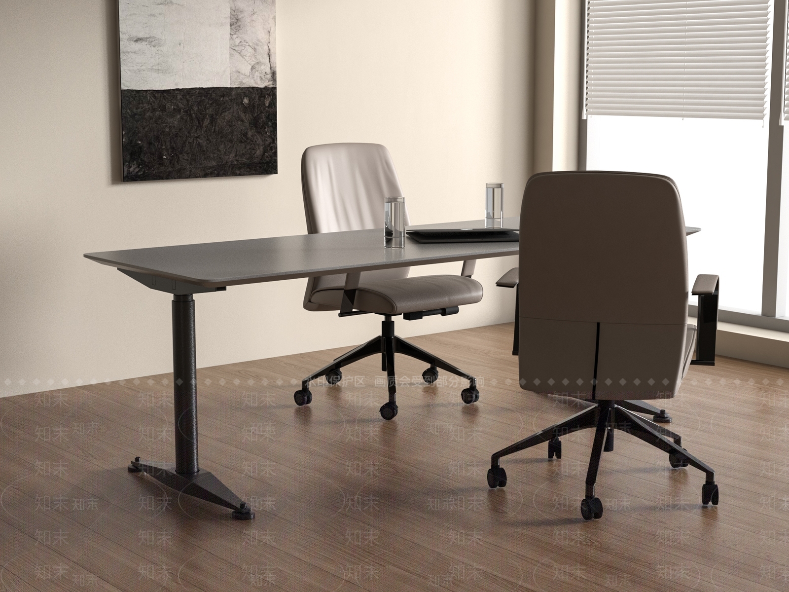 现代办公桌椅3D模型下载【ID:1179547265】