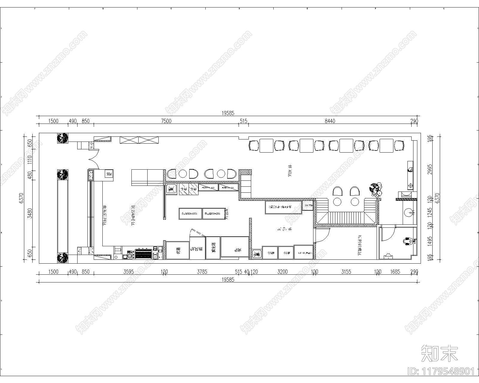 蛋糕店施工图下载【ID:1179548901】