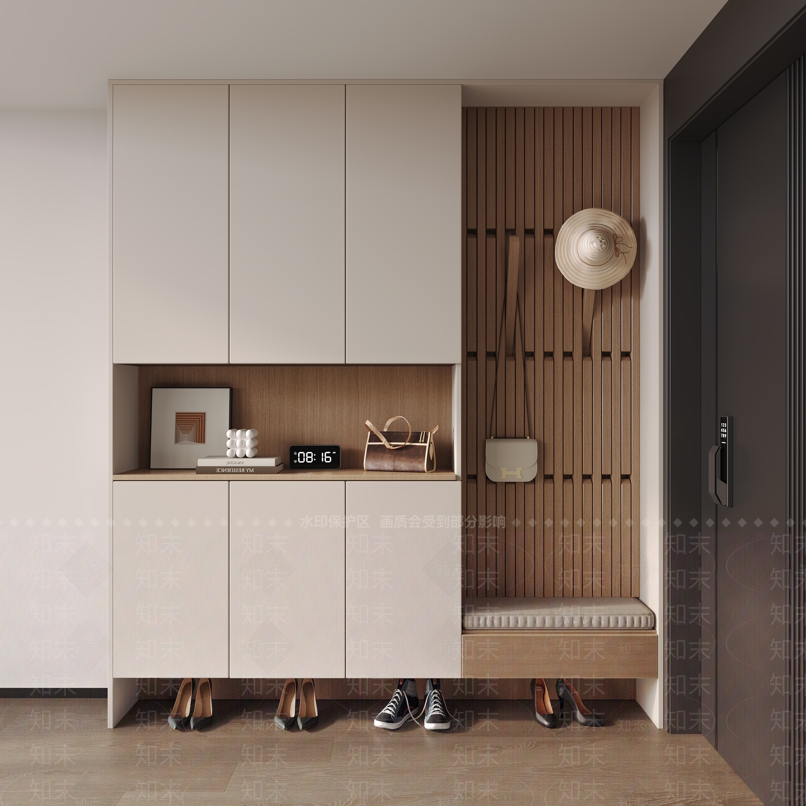 现代简约玄关柜3D模型下载【ID:1179551018】