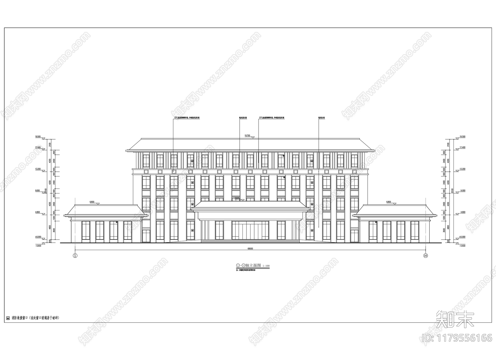 中式学校建筑施工图下载【ID:1179556166】