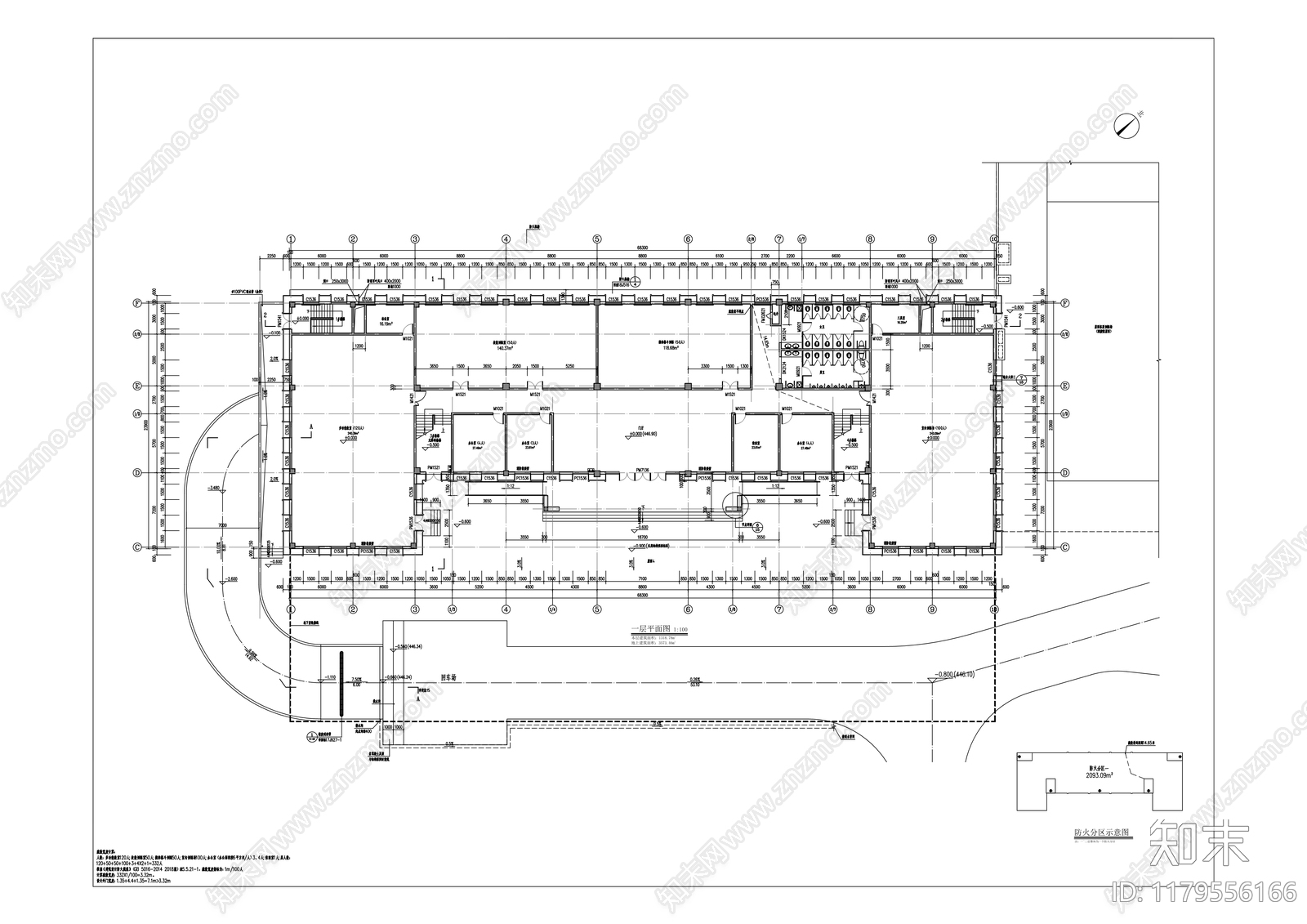 中式学校建筑cad施工图下载【ID:1179556166】