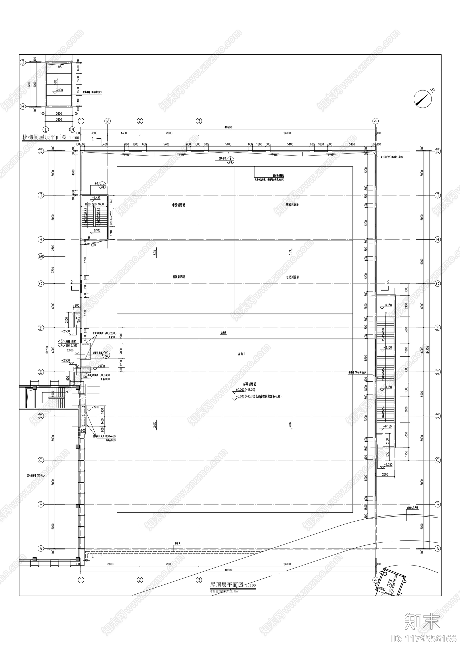 中式学校建筑cad施工图下载【ID:1179556166】