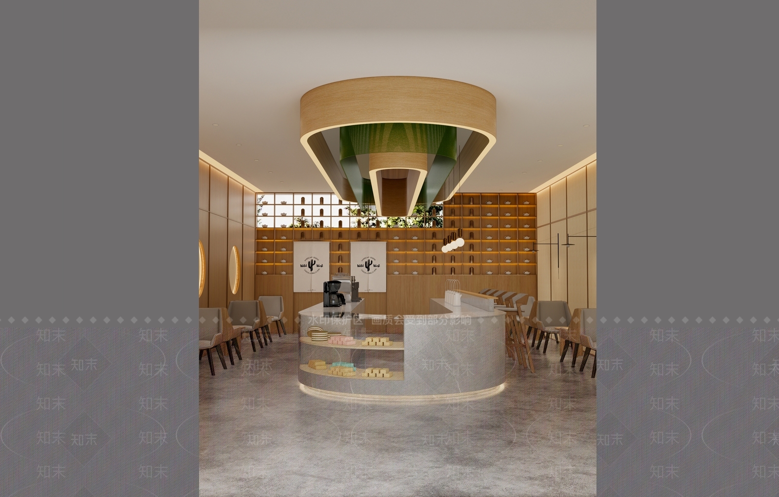原木简欧甜品面包店SU模型下载【ID:1179559407】