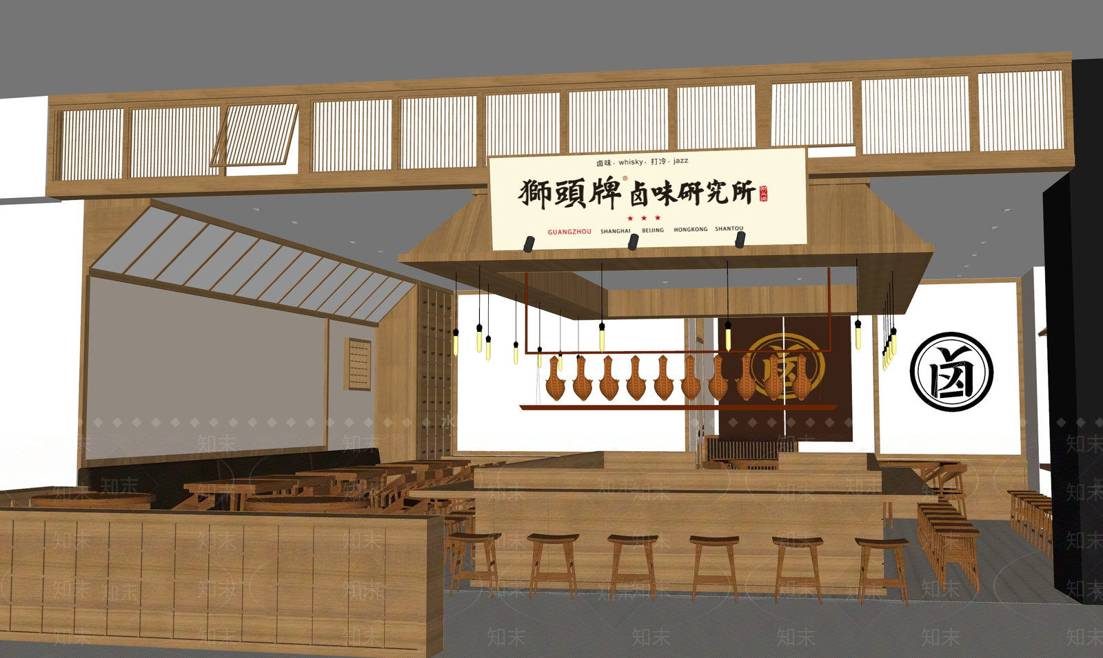 现代小吃快餐店SU模型下载【ID:1179566497】