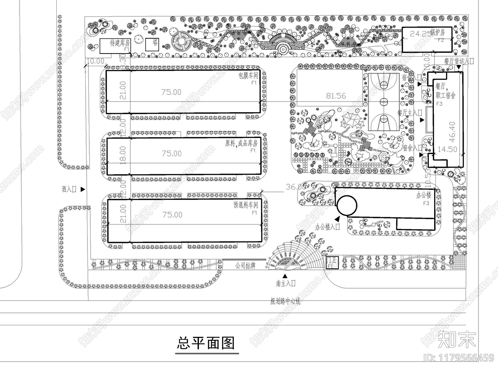 现代新中式花店cad施工图下载【ID:1179566459】