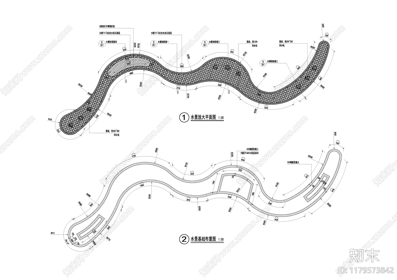 现代公园景观施工图下载【ID:1179573842】