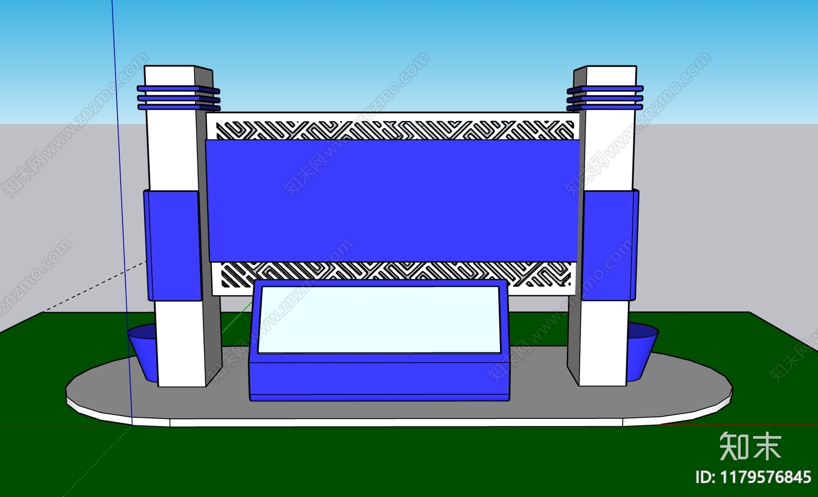 现代宣传栏SU模型下载【ID:1179576845】