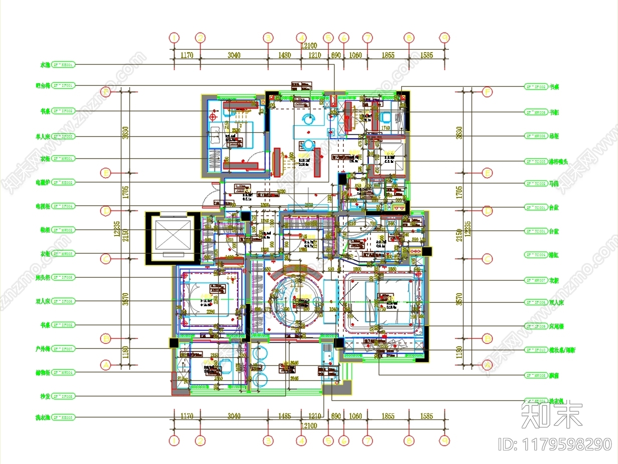 别墅cad施工图下载【ID:1179598290】