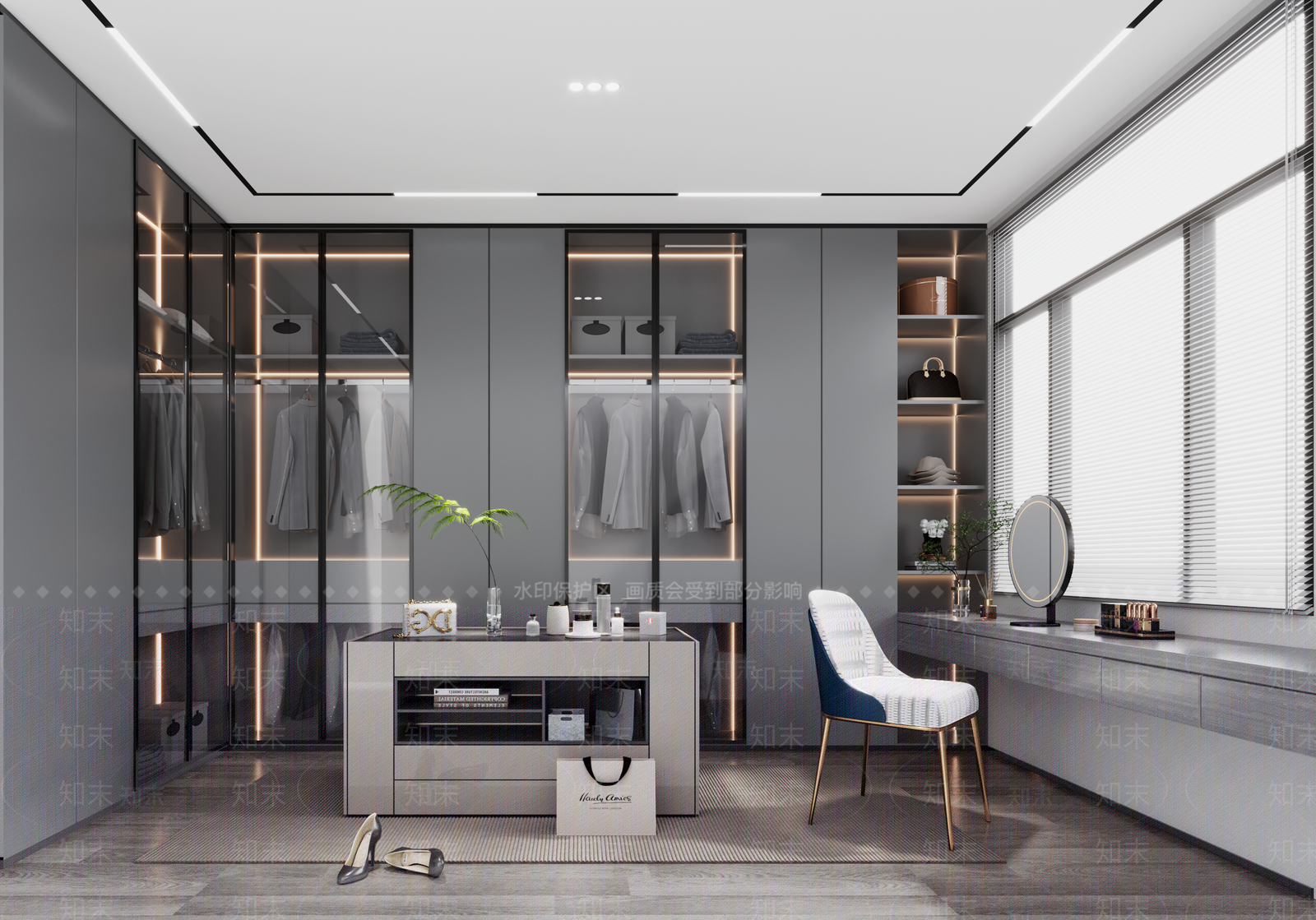 现代衣帽间3D模型下载【ID:1179602913】