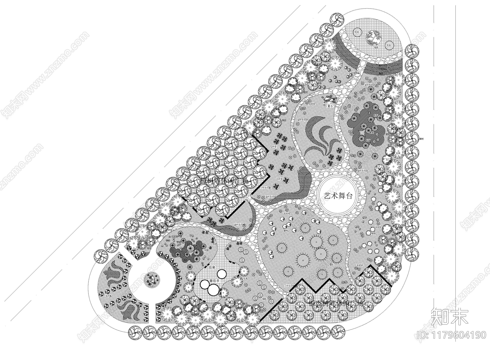 现代新中式公园景观施工图下载【ID:1179604190】