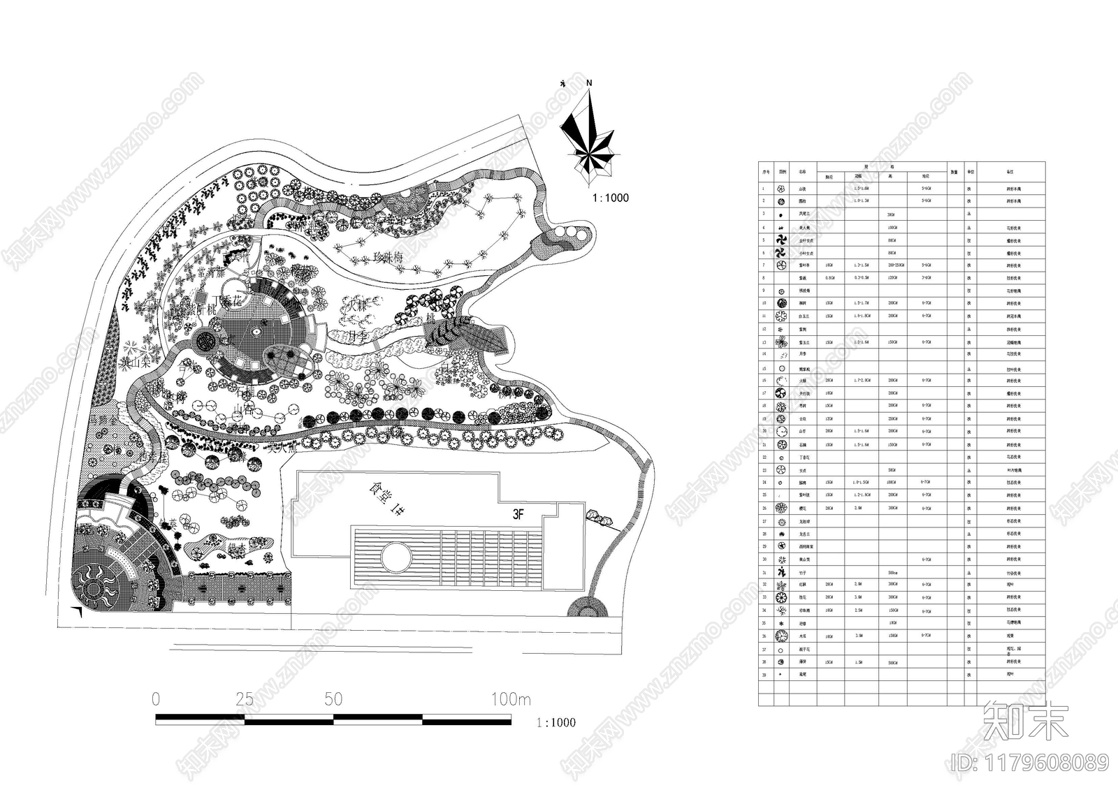 现代新中式花店cad施工图下载【ID:1179608089】
