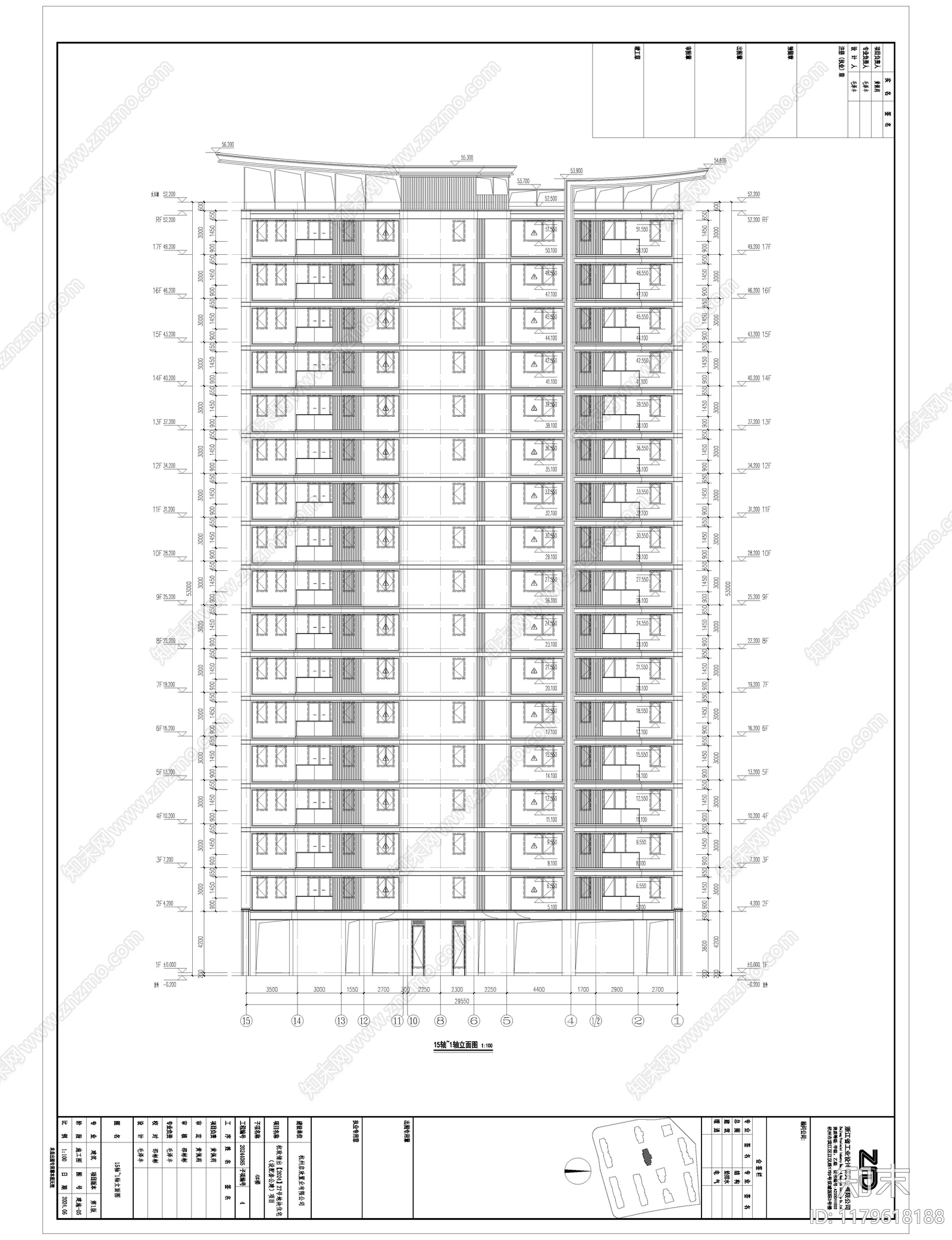 现代住宅楼建筑cad施工图下载【ID:1179618188】