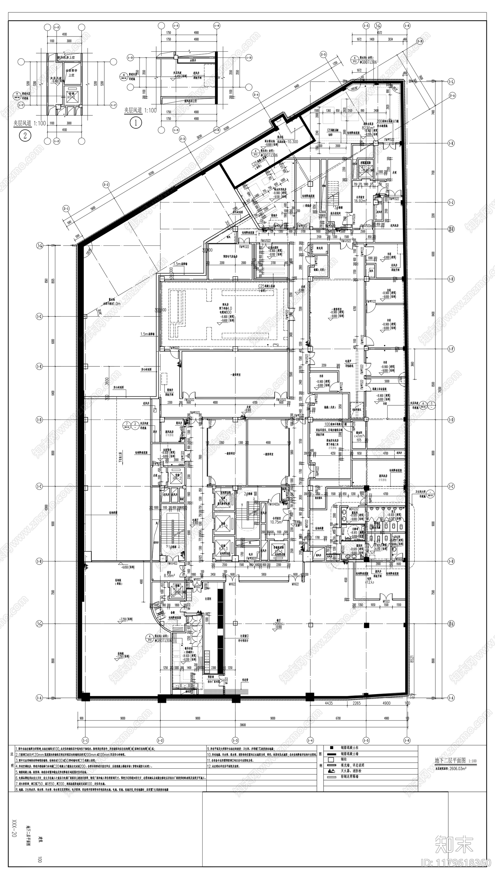 现代图书馆建筑cad施工图下载【ID:1179618360】
