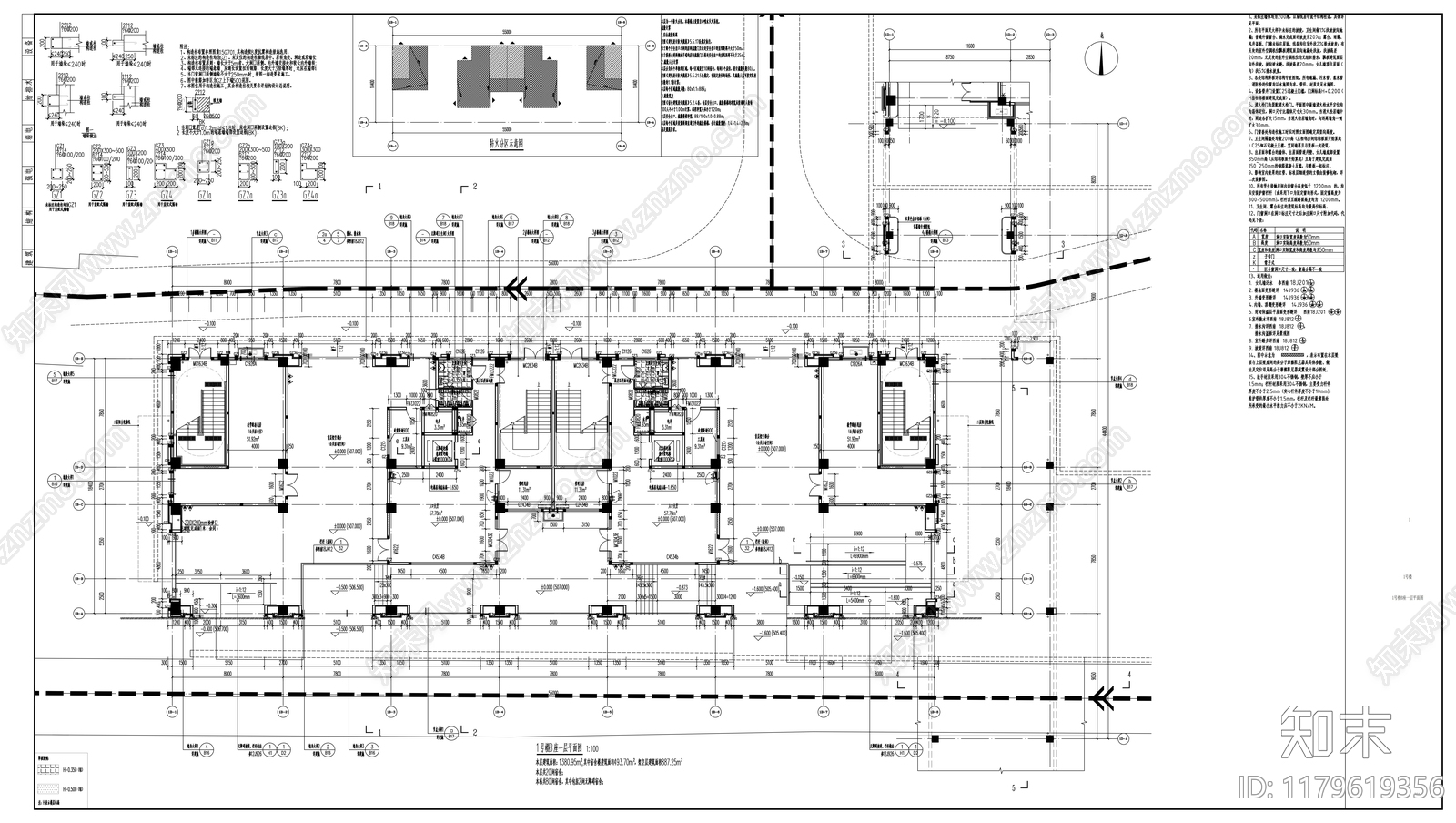 现代新中式学校建筑施工图下载【ID:1179619356】