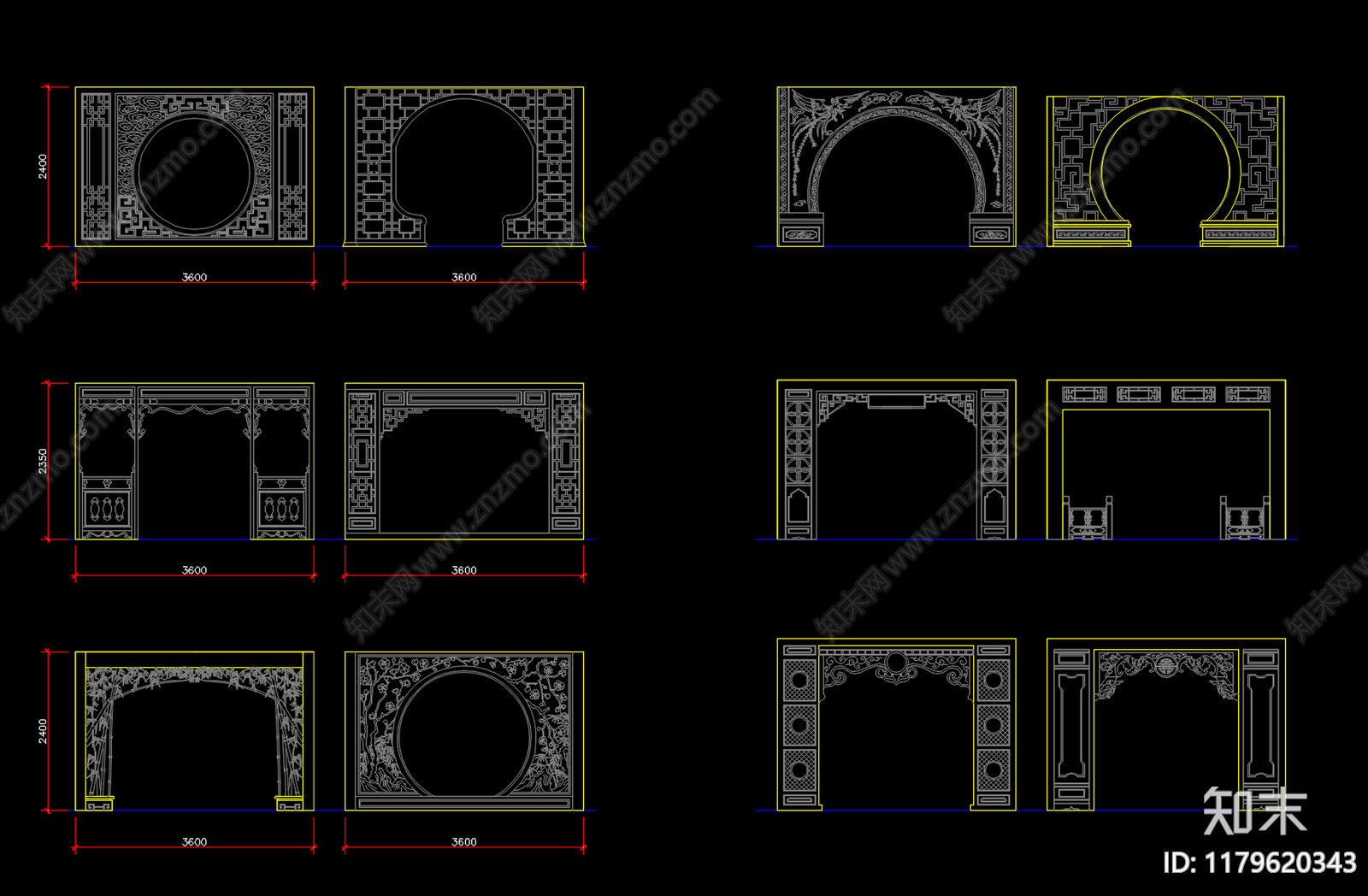 中式综合家具图库cad施工图下载【ID:1179620343】