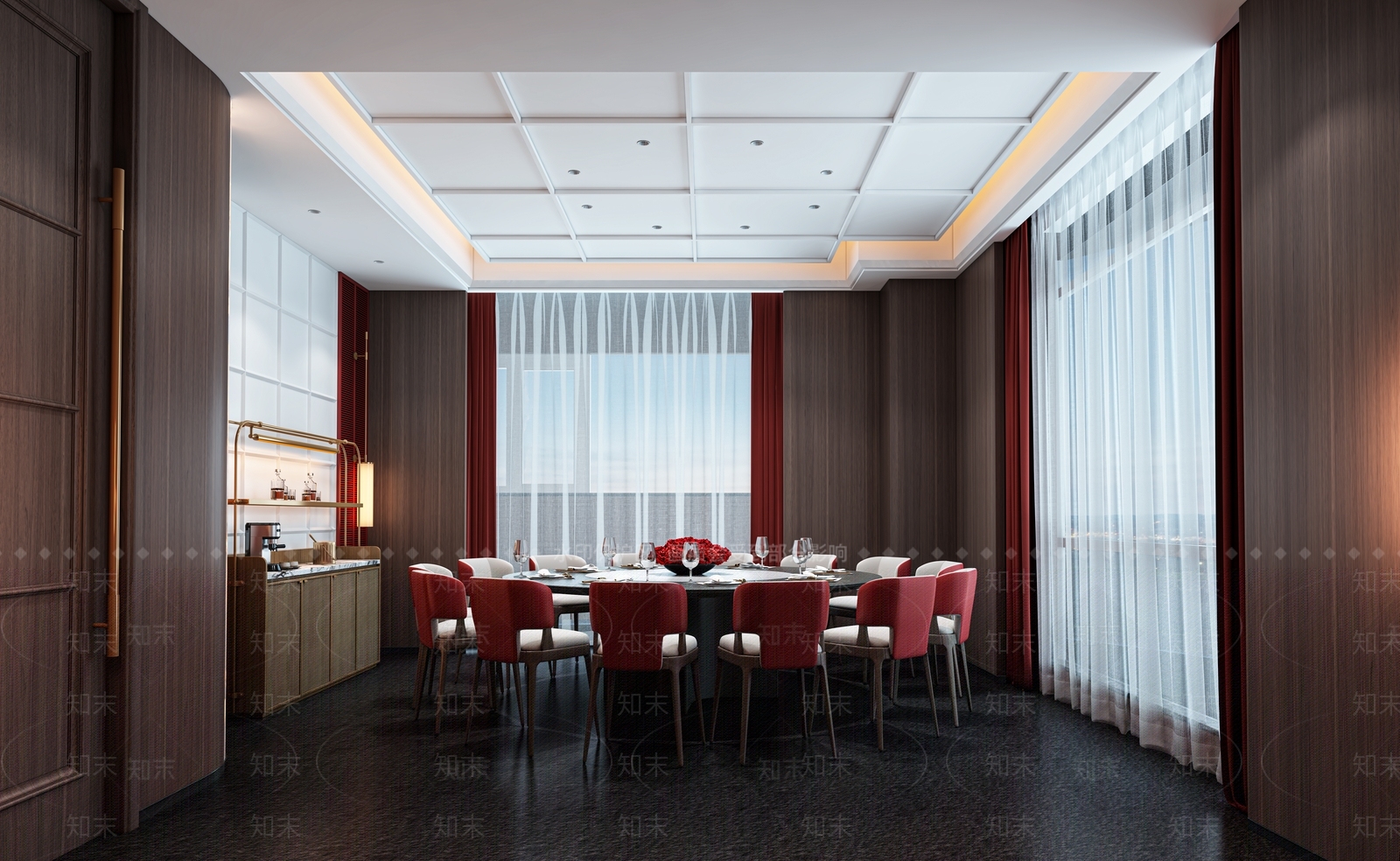 新中式中餐厅3D模型下载【ID:1179633550】