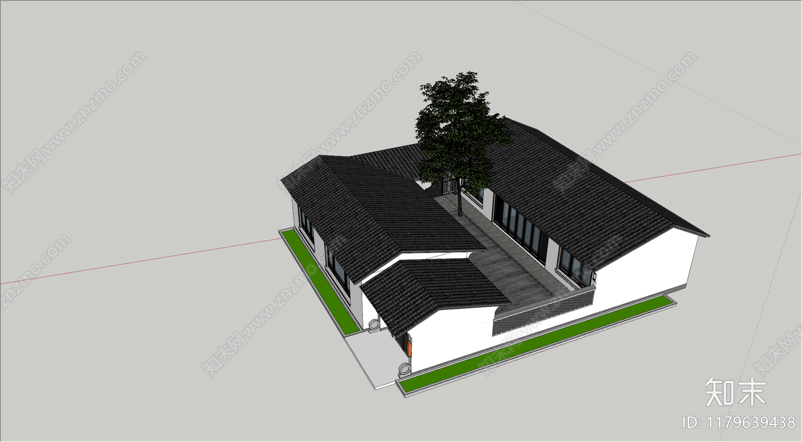 新中式乡村民房SU模型下载【ID:1179639438】