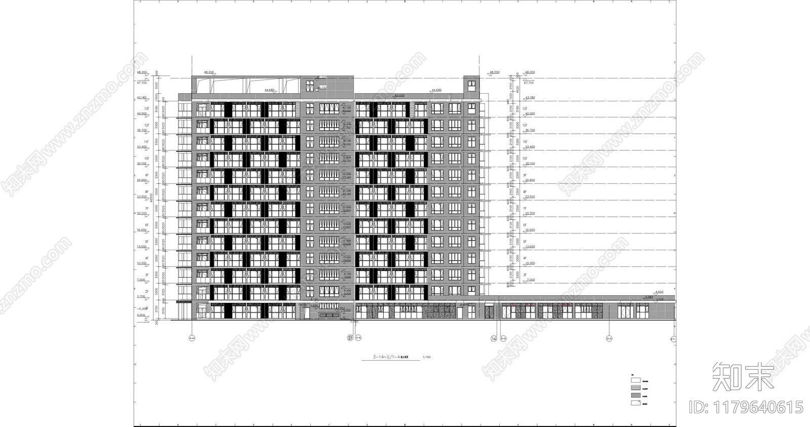 现代酒店建筑施工图下载【ID:1179640615】