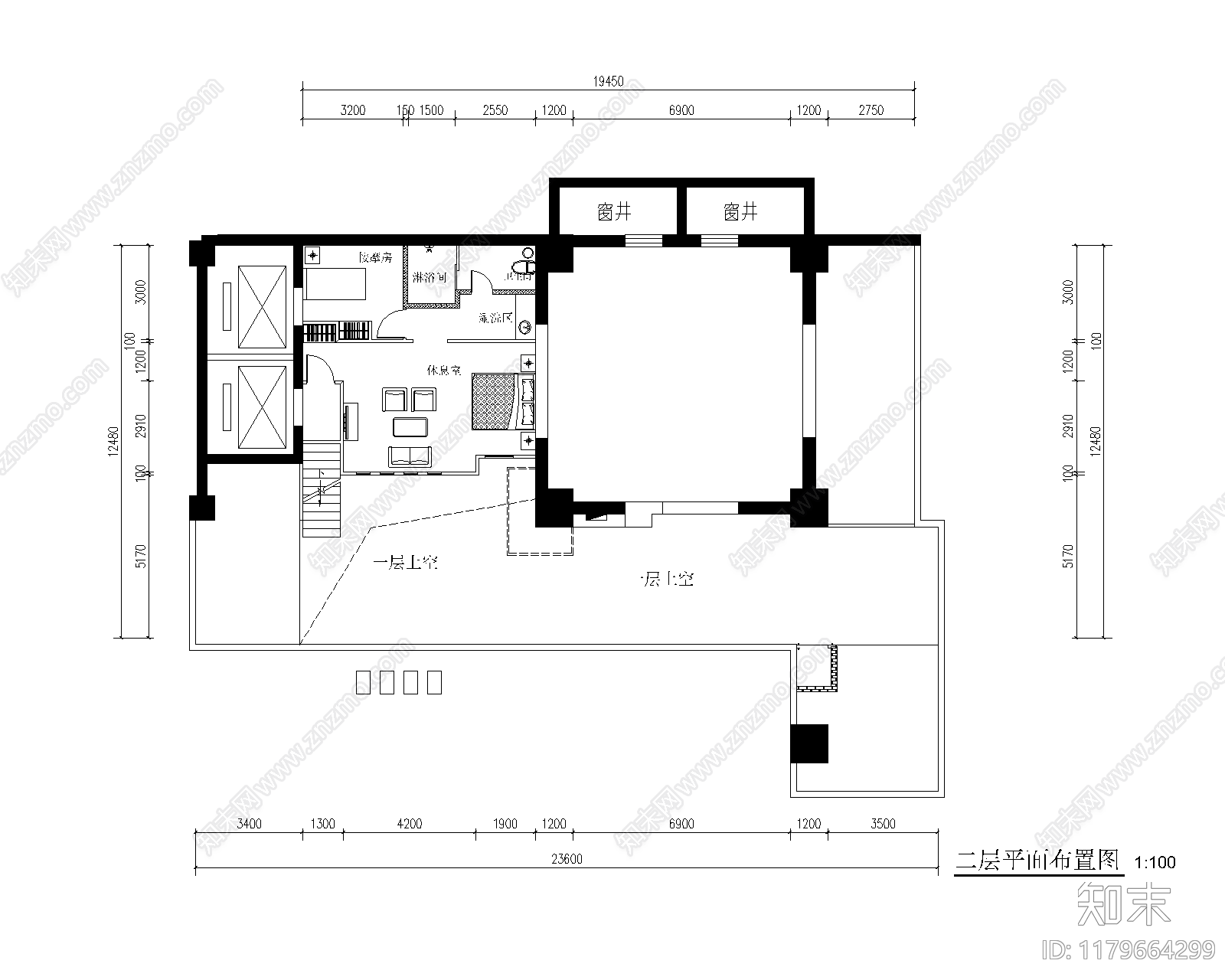 现代新中式会所施工图下载【ID:1179664299】