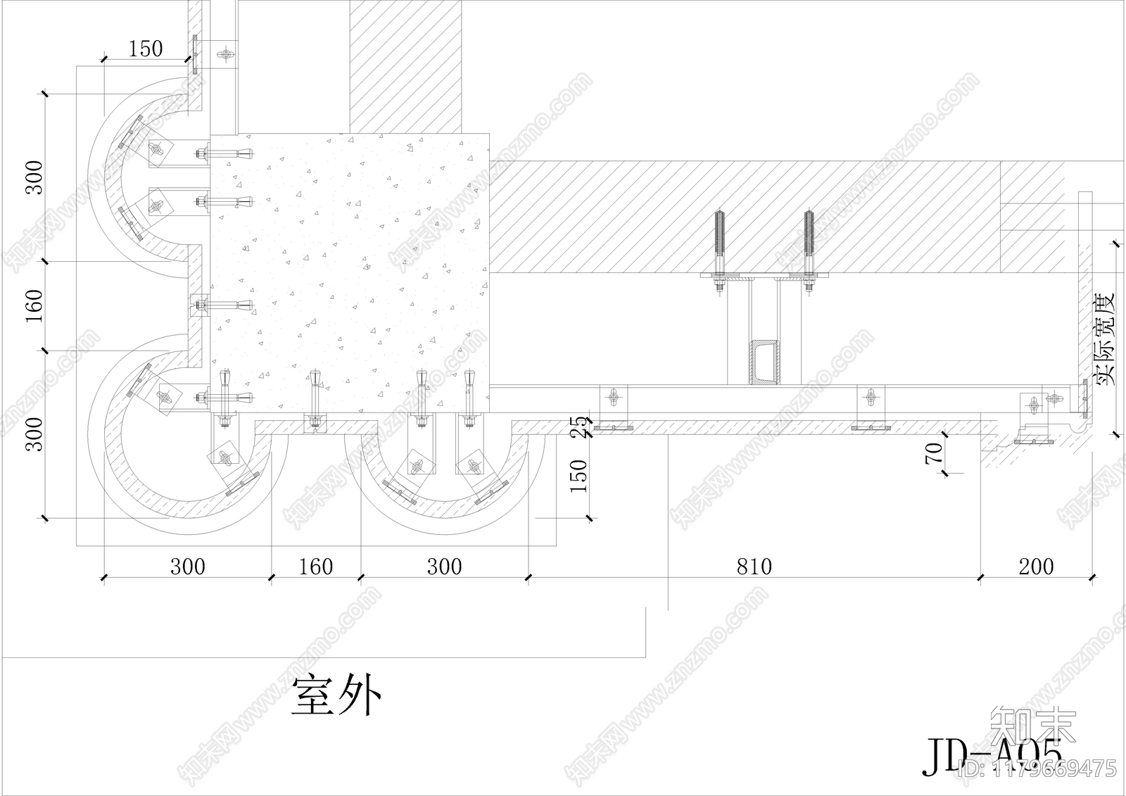 欧式别墅建筑cad施工图下载【ID:1179669475】