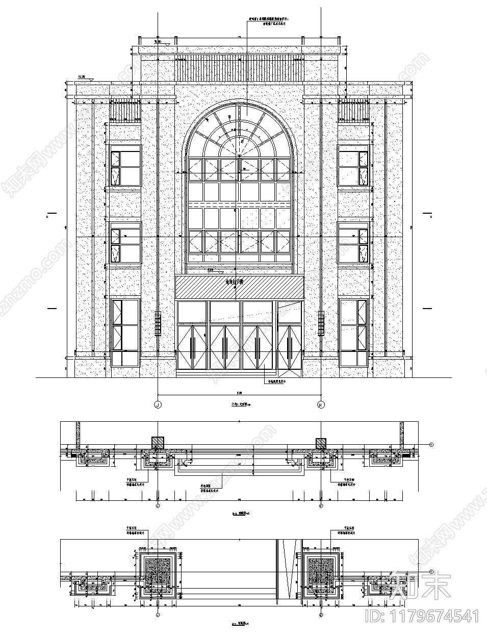 欧式学校建筑cad施工图下载【ID:1179674541】
