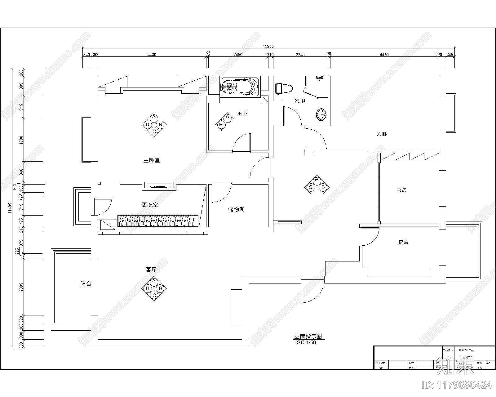 平层cad施工图下载【ID:1179680424】