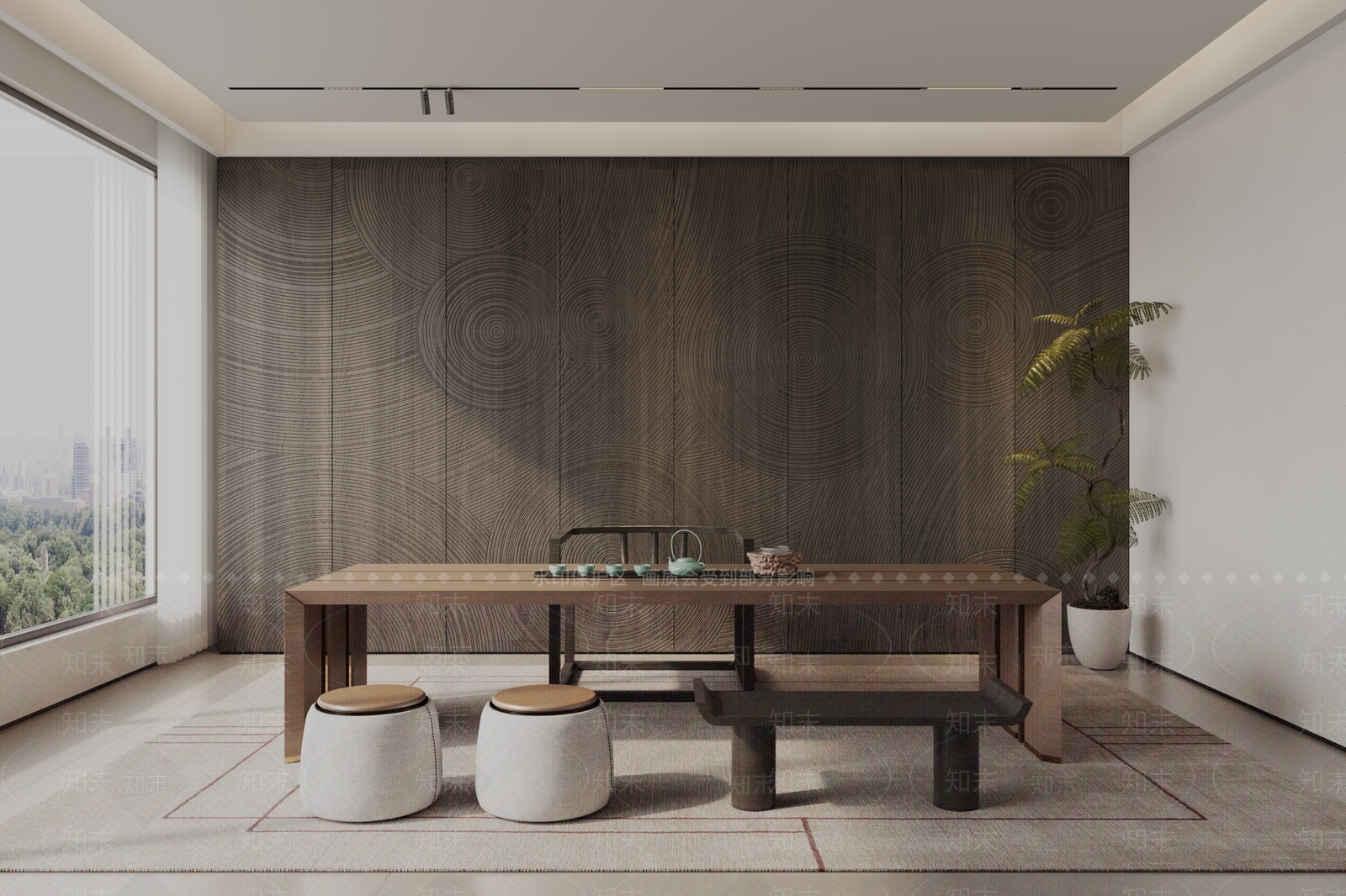 现代新中式茶室3D模型下载【ID:1179690457】