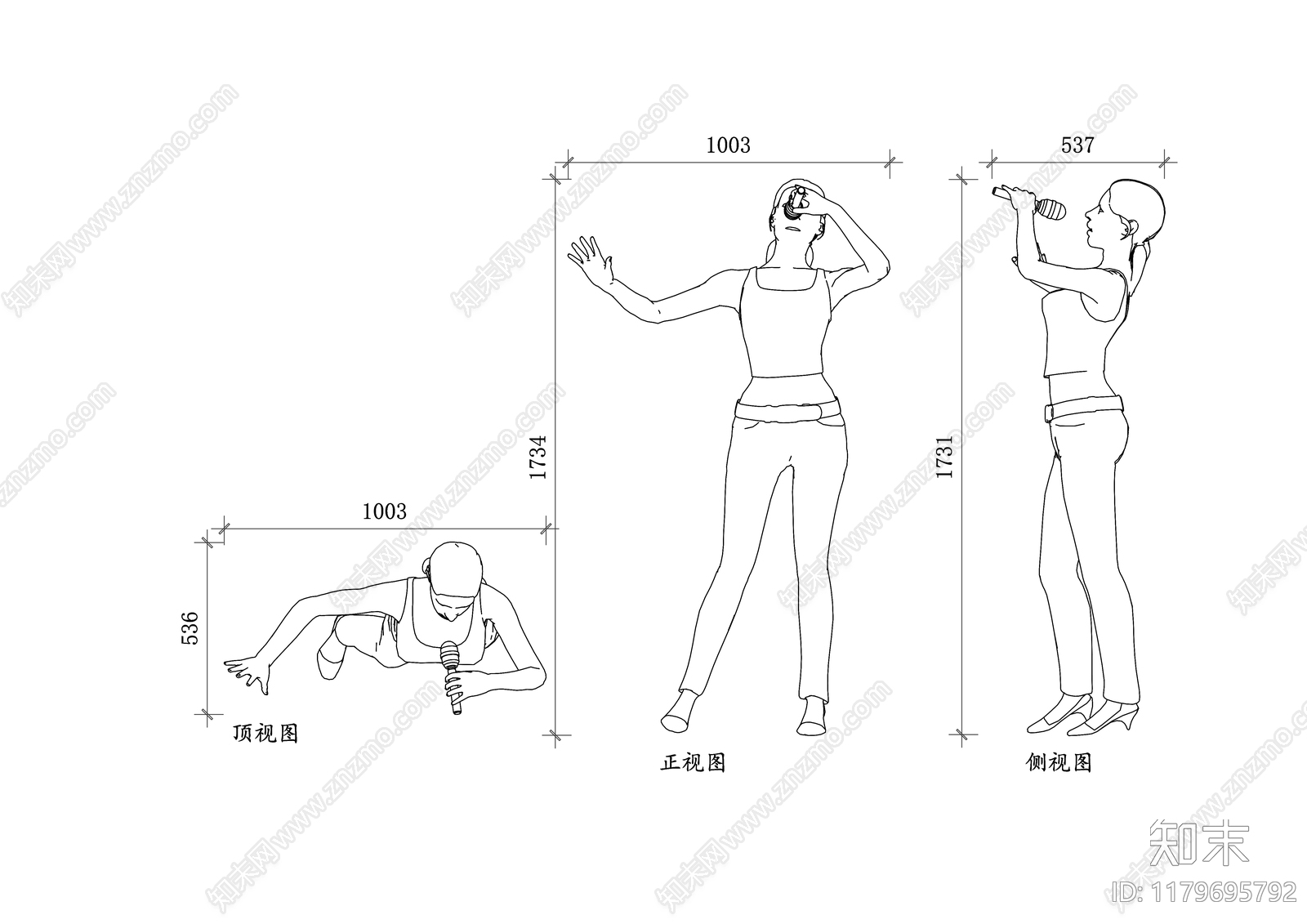 现代人物cad施工图下载【ID:1179695792】