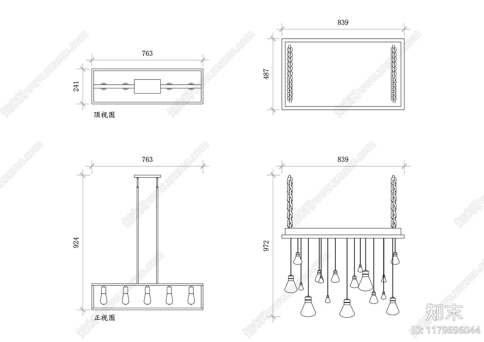 现代灯具图库cad施工图下载【ID:1179696044】