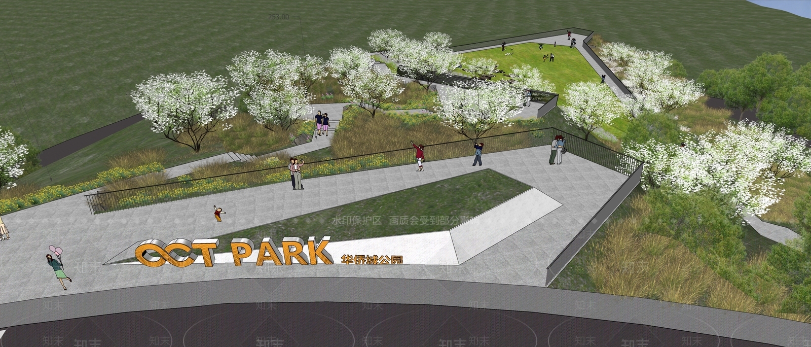 现代景观公园SU模型下载【ID:1179697488】