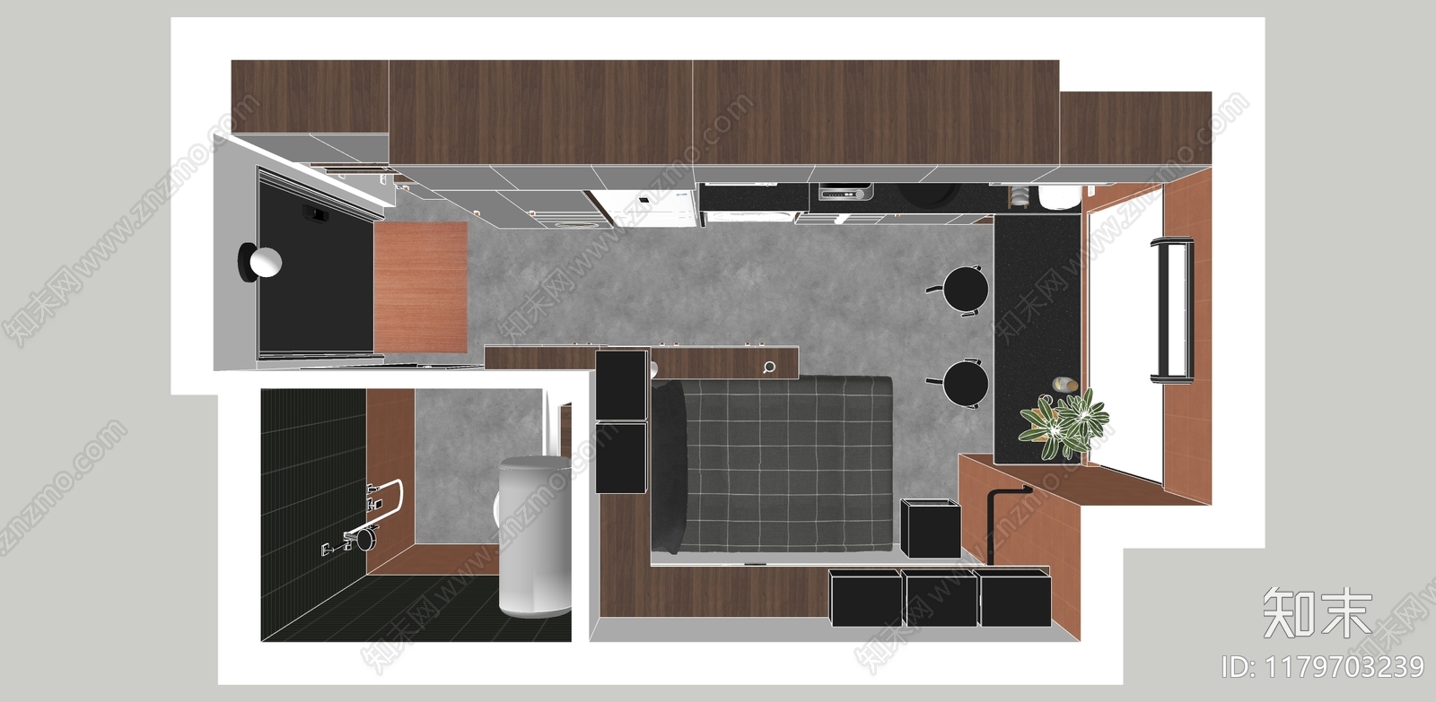 北欧现代公寓SU模型下载【ID:1179703239】