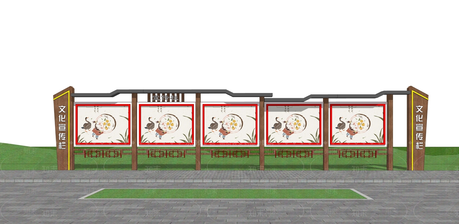 现代宣传栏SU模型下载【ID:1179707938】