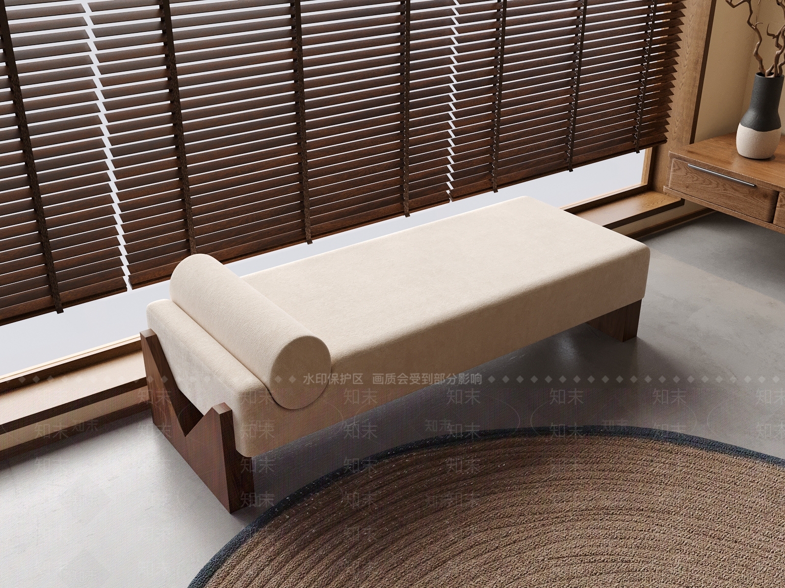 中古侘寂沙发凳SU模型下载【ID:1179708400】