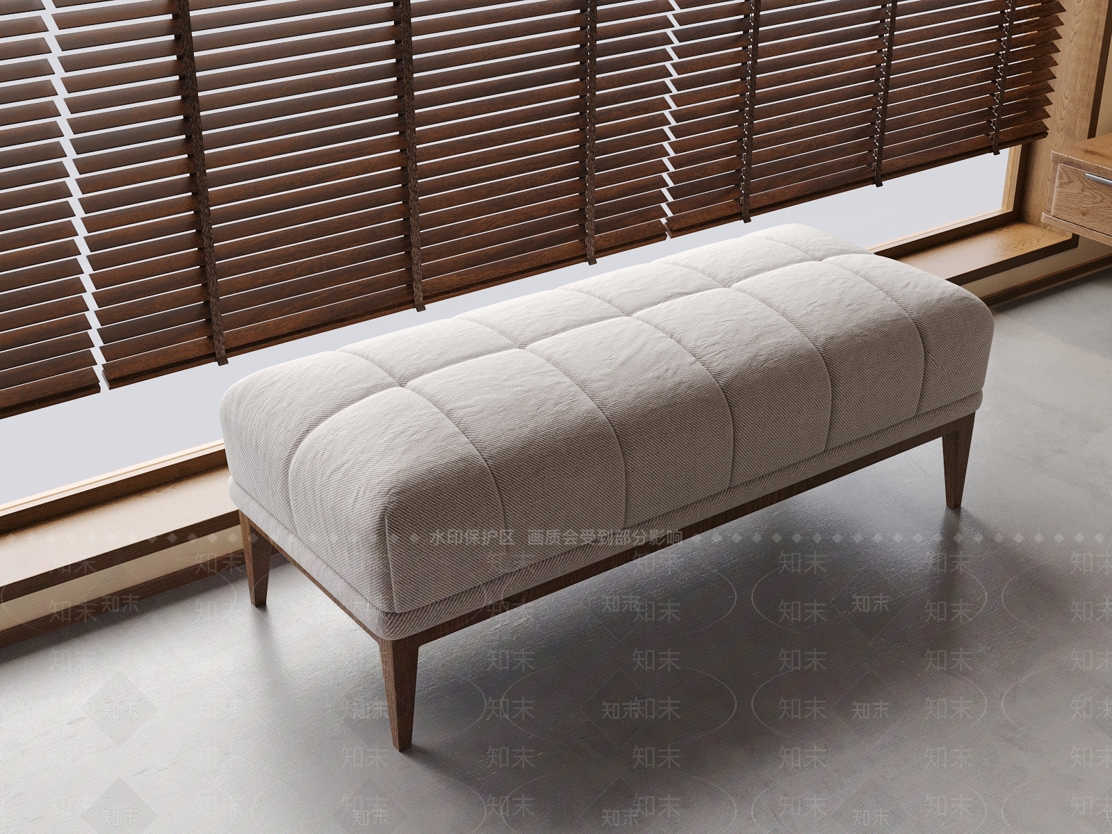 中古侘寂沙发凳3D模型下载【ID:1179708530】